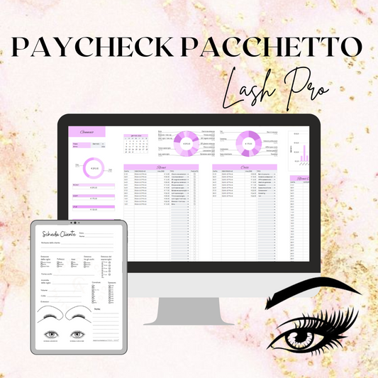 PACCHETTO LASH PRO - File Gestione Attività e Scheda Cliente